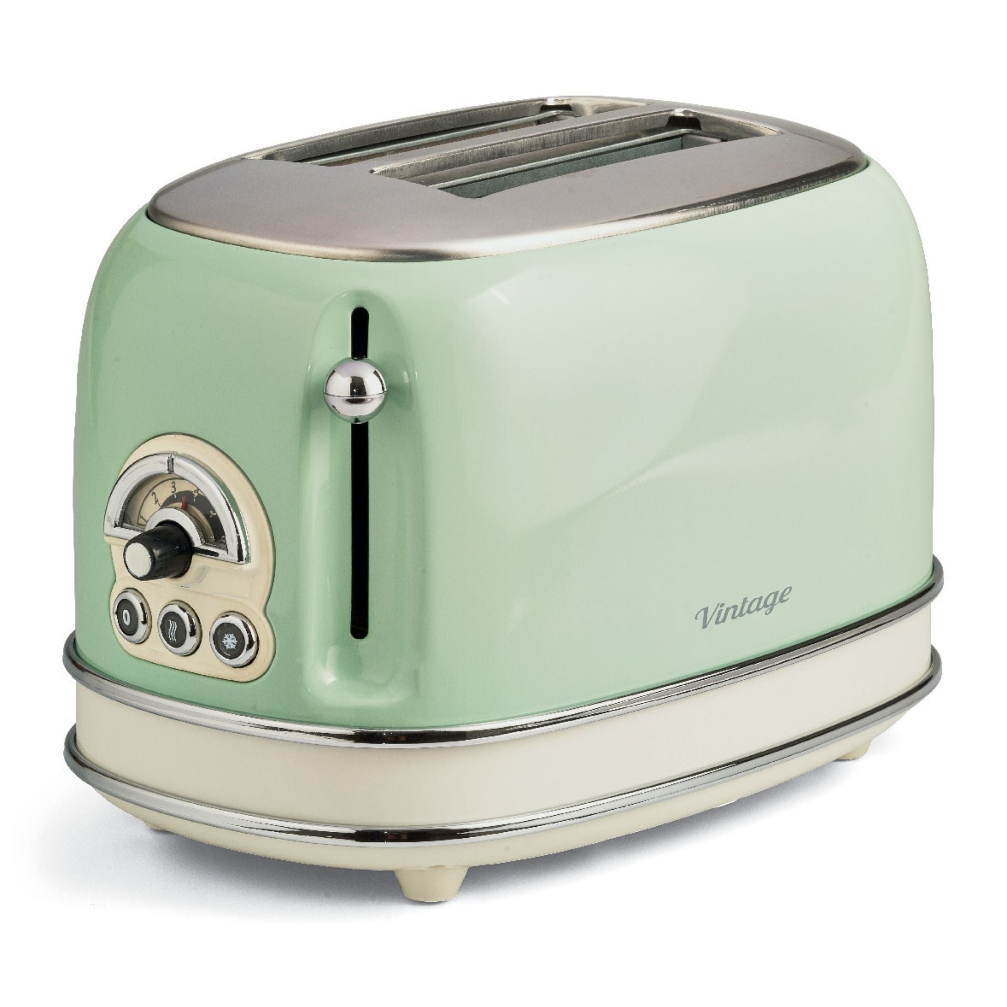 ARIETE Vintage 1L Kettle Green Pear Shape + ARIETE Vintage 2-Slice Toaster Green Design