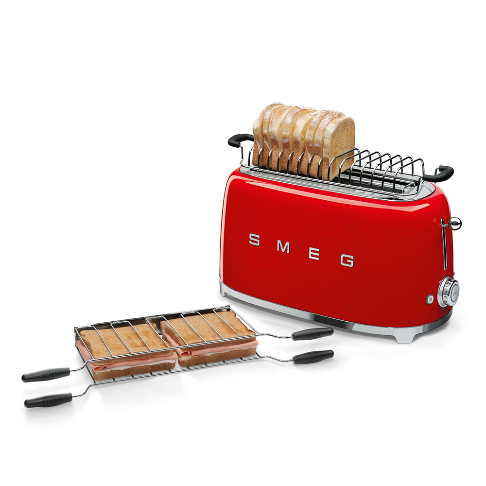 SMEG 1.7L Kettle Red Retro 50's + 4-Slice Toaster + Citrus Juicer