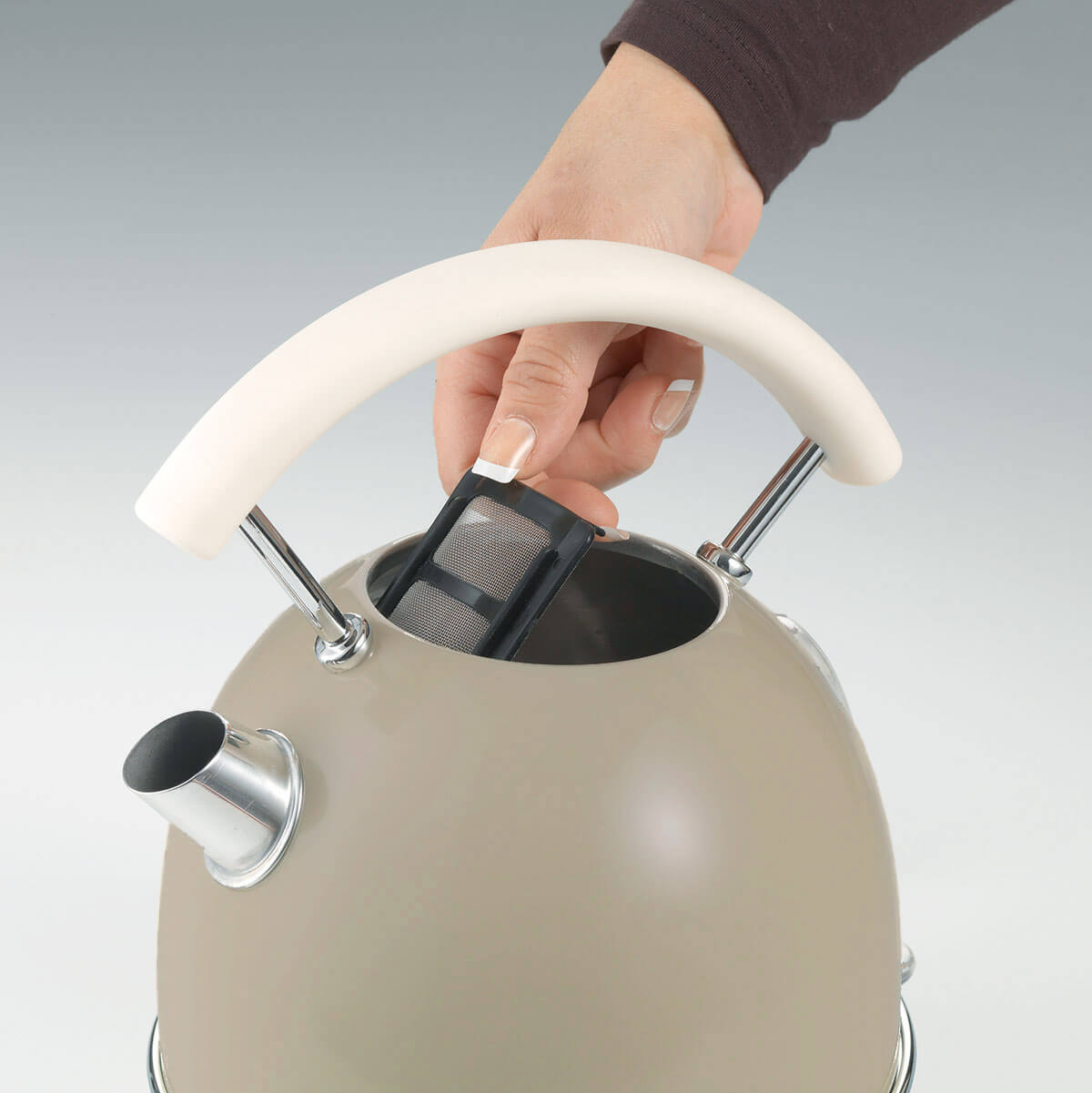 ARIETE Vintage Electric Kettle 1.7L Stainless Steel Beige