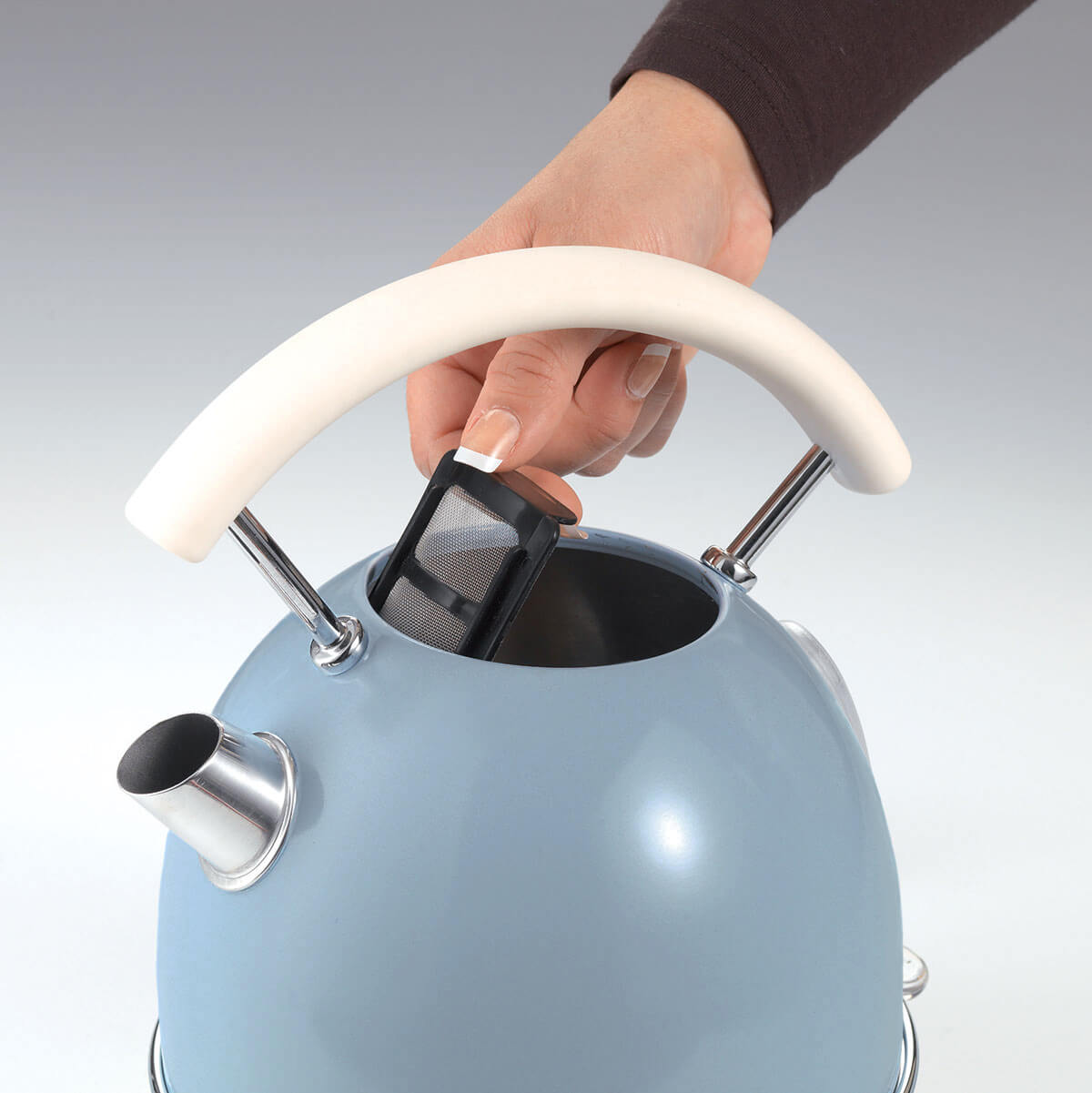 ARIETE Vintage Electric Kettle 1.7L Stainless Steel Blue