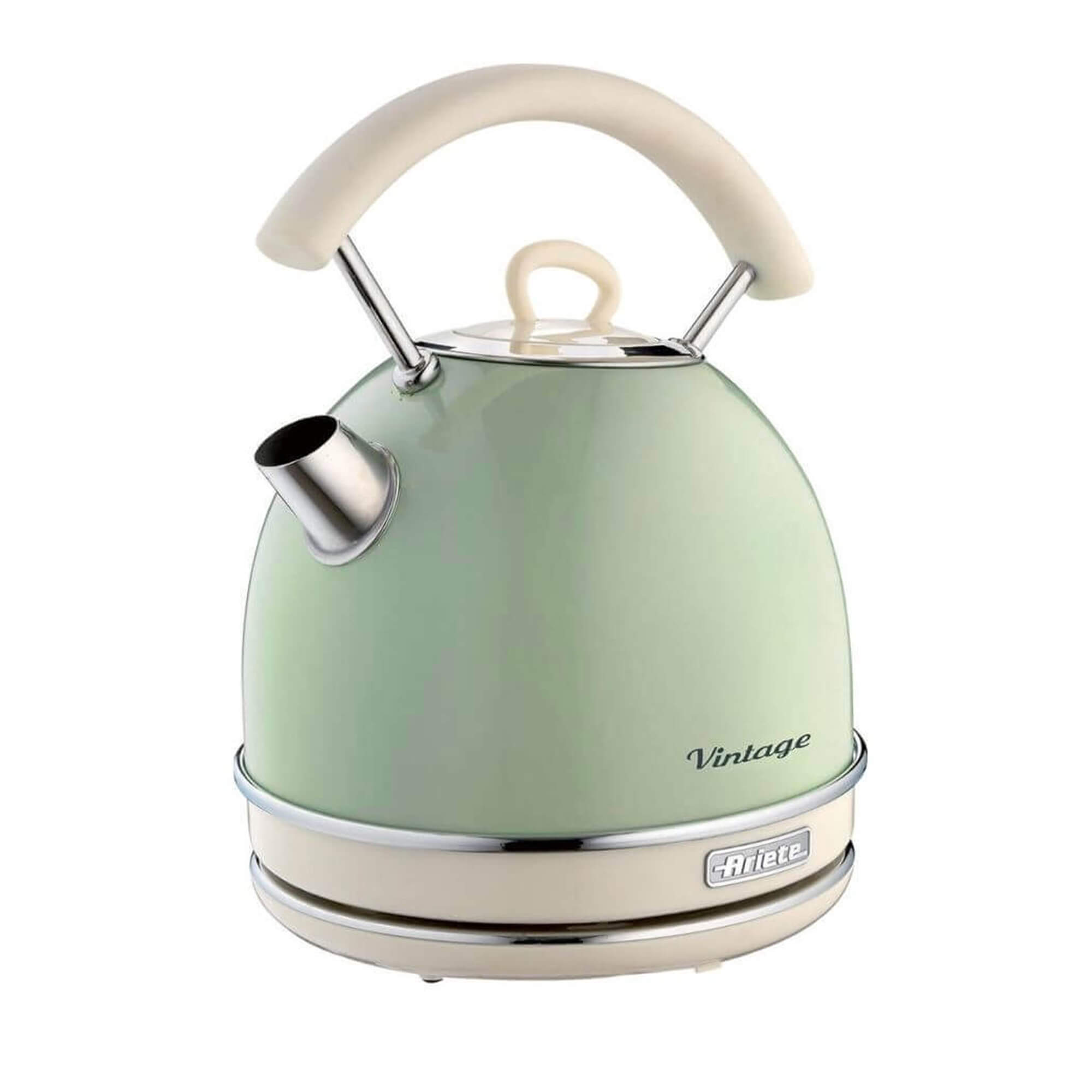 ARIETE Vintage Electric Kettle 1.7L Vintage Steel Green + ARIETE Vintage 2-Slice Toaster Green Design