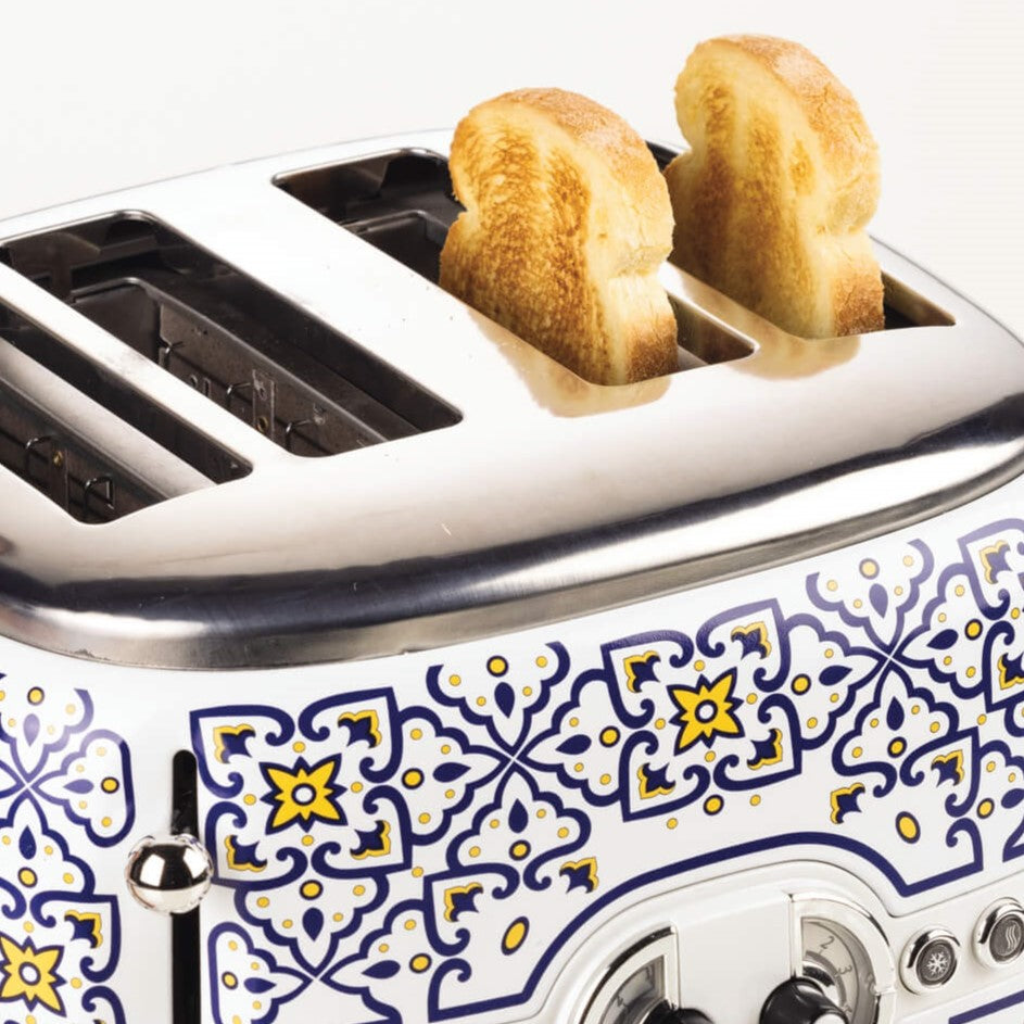 ARIETE Capri Vintage Kettle 1.7L Mediterranean Design + 4-Slice Toaster + Juicer
