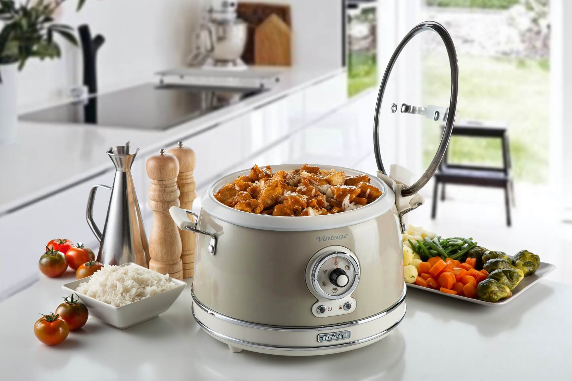 ARIETE Vintage Rice Cooker & Slow Cooker 3.5L Beige
