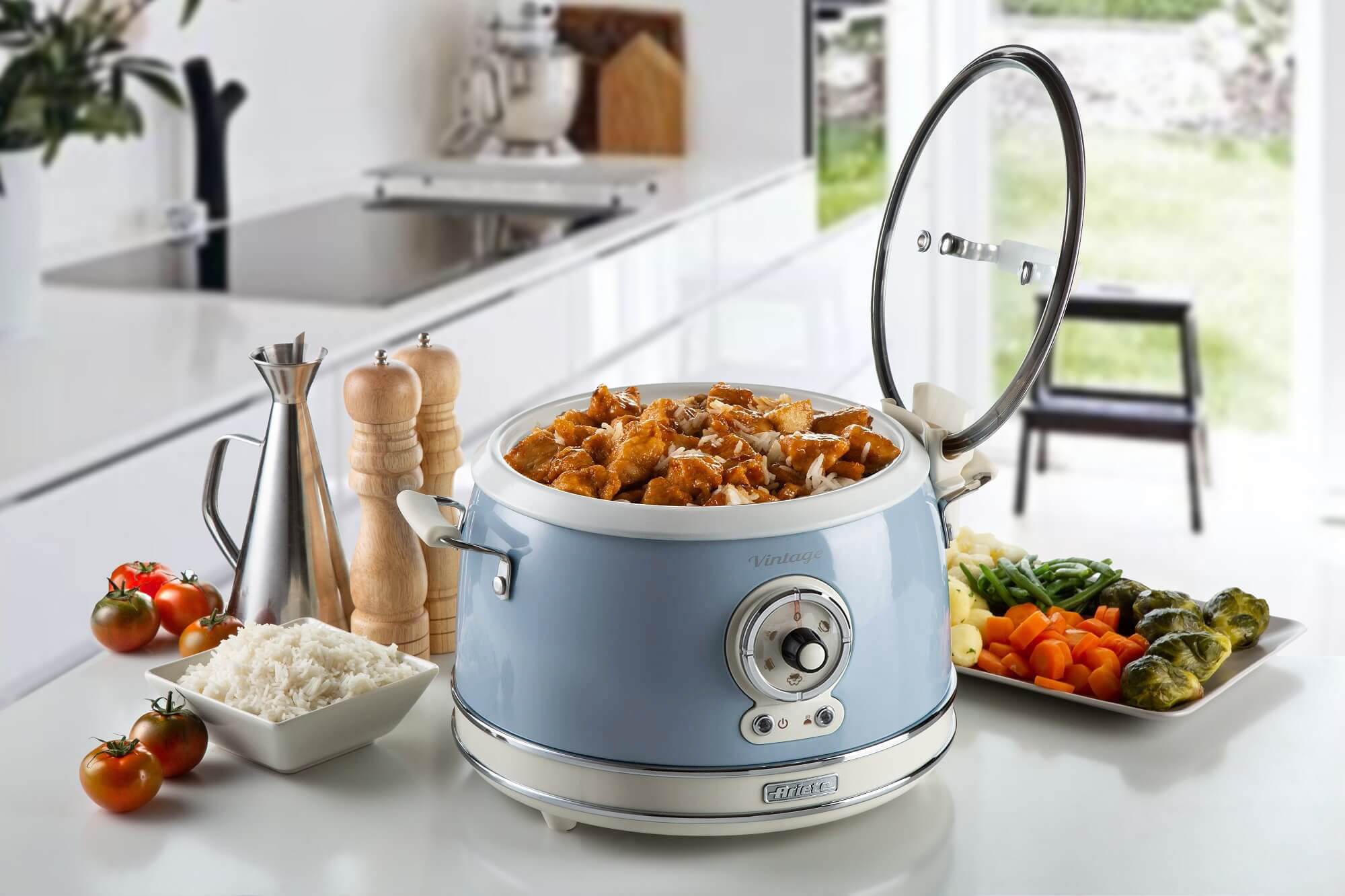 ARIETE Vintage Rice Cooker & Slow Cooker 3.5L Blue