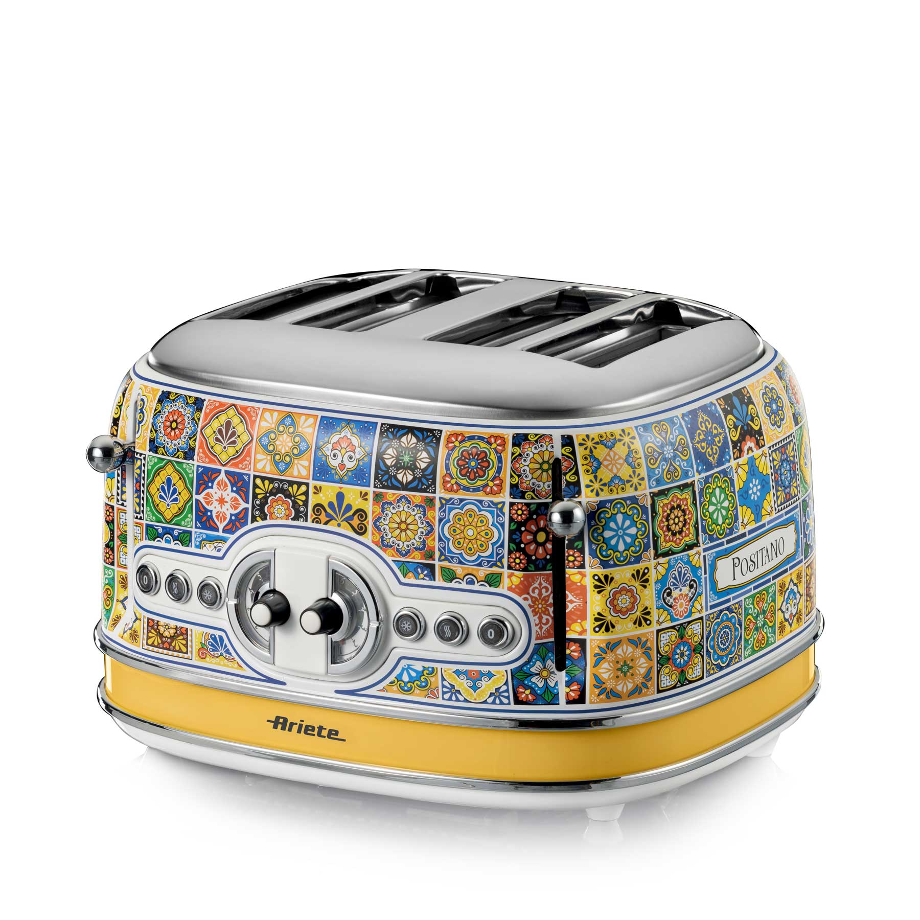 ARIETE Positano Vintage Kettle 1.7L Mediterranean Design + 4-Slice Toaster + Juicer