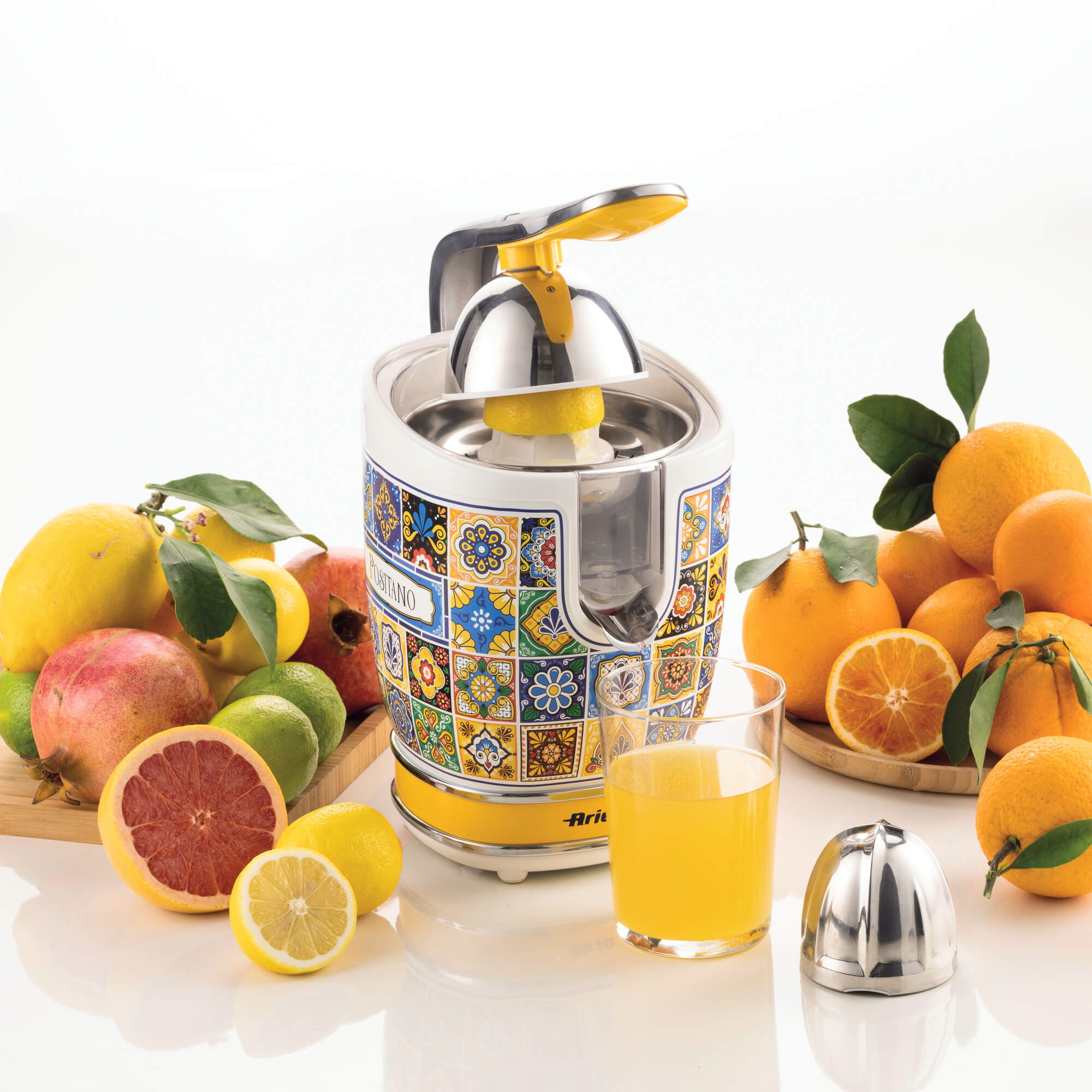 ARIETE Positano Vintage Kettle 1.7L Mediterranean Design + 4-Slice Toaster + Juicer