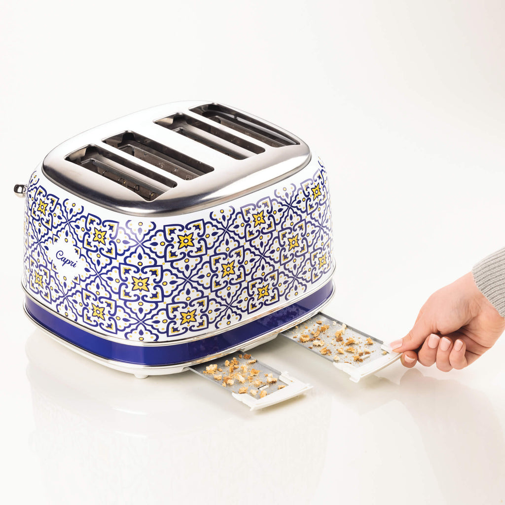 ARIETE Capri Vintage Kettle 1.7L Mediterranean Design + ARIETE Vintage Capri 4-Slice Toaster Mediterranean Design