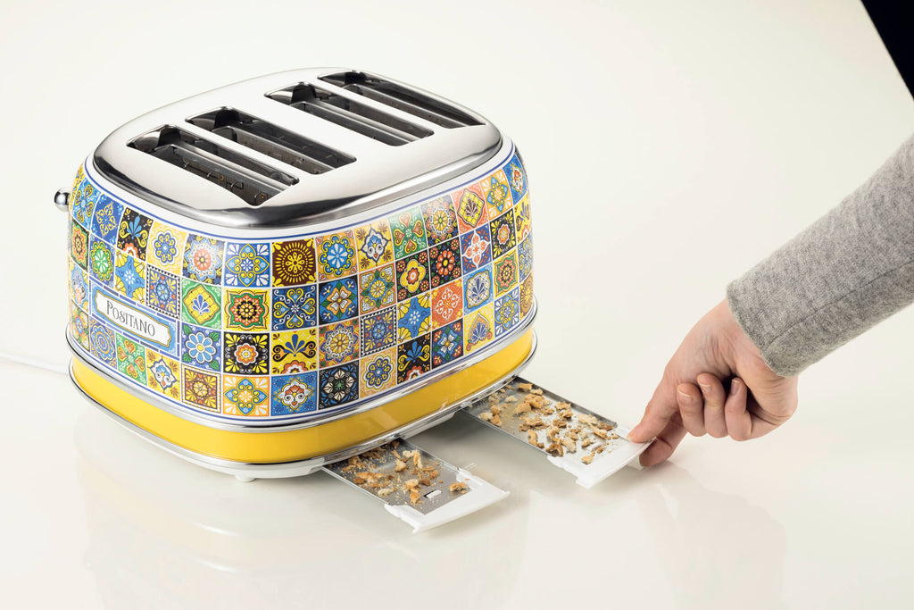 ARIETE Positano Vintage Kettle 1.7L Mediterranean Design + ARIETE Vintage Positano 4-Slice Toaster Mediterranean Design