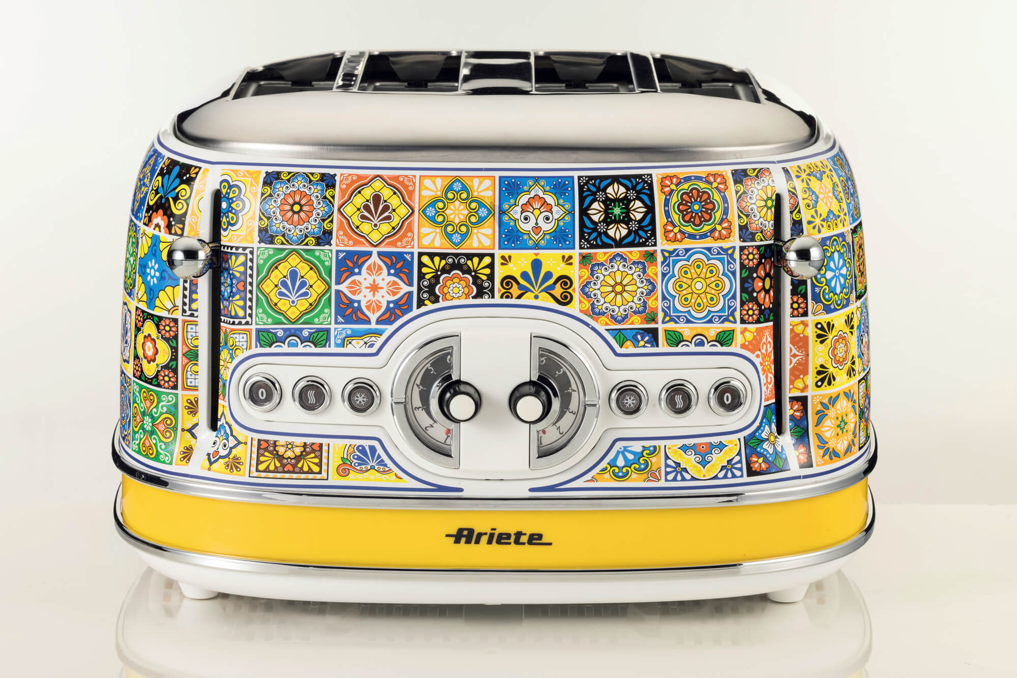 ARIETE Positano Vintage Kettle 1.7L Mediterranean Design + 4-Slice Toaster + Juicer